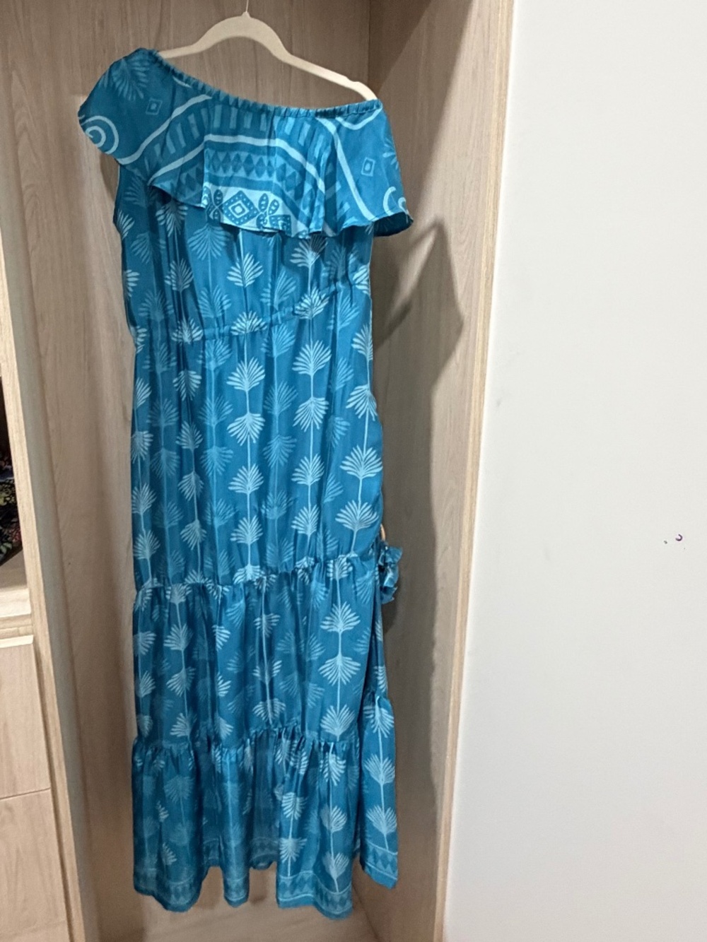Blue one shoulder, summer dress, size M
